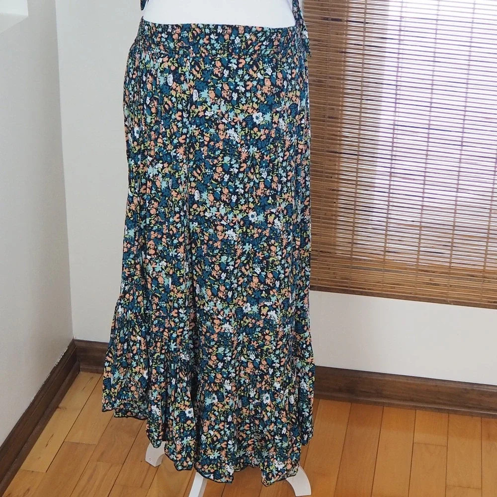 Free People Pretty Dayz 2‎ Pc Maxi Skirt Set XS Dainty Floral Boho Festival